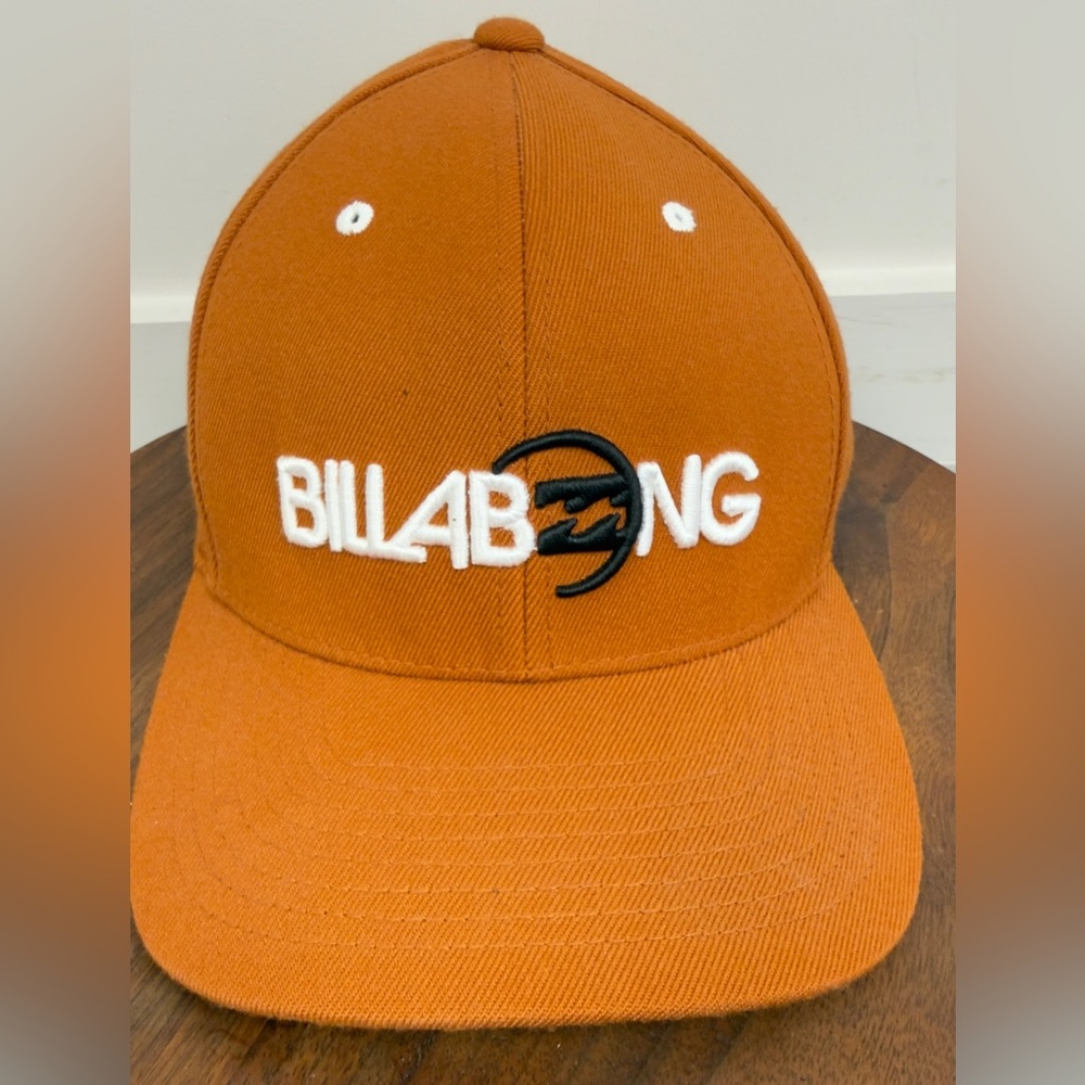 Billabong Flexfit Hat Burnt Orange Wool Blend Embroidered Logo Cap MAHT1ECL OSFA
